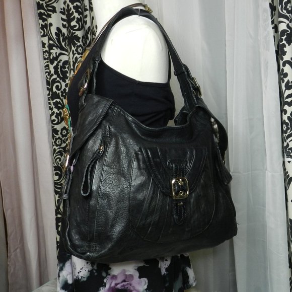 Junior Drake Handbags - Junior drake black Gold Genuine leather Large hobo
